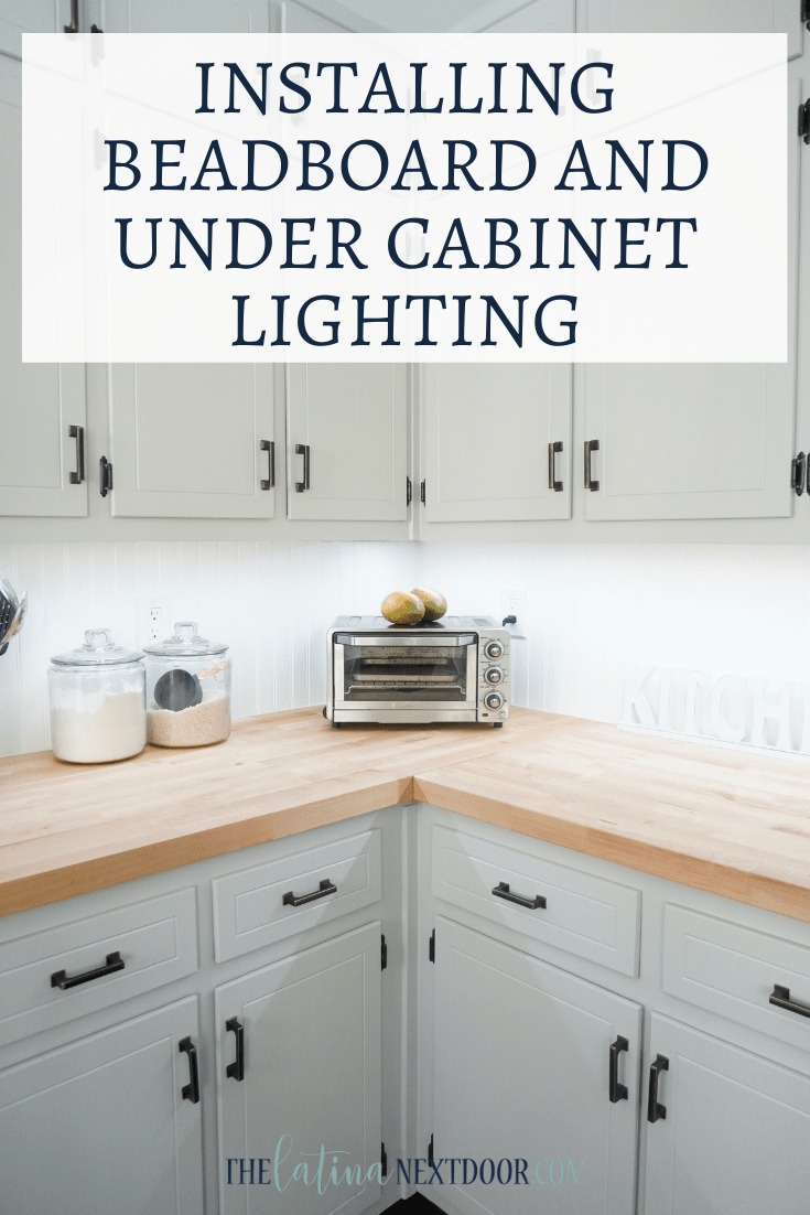 Beadboard Backsplash and Under Cabinet Lighting